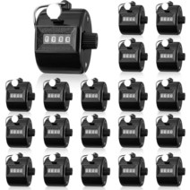 Copkim 휴대용 클리커 카운터 4자리 숫자 탈리 핸드 기계식 피치 세기 뜨개질 코칭 골프 랩 낚시 학교 스포츠 20개(옐로우), Black