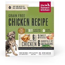 어니스트 키친 치킨 레시피 그레인 프리 탈수 강아지밥, 10-lb box Makes 40-lb 4