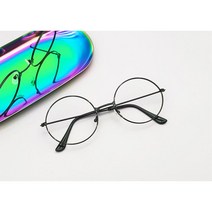 각진얼굴안경 멋내기 동그란안경 빈티지룩 않는 코받침 메탈 안경테 패션용 안경선물