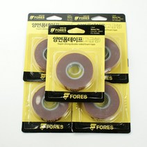 FORES 폼테이프 양면 5개 초강력 아크릴폼 그레이 18mm x 2m