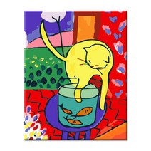 특대형 (물감3배) diy유화그리기 세트 60x75cm 백호 호랑이 쉬운 명화따라그리기 미술 동아리 학교 단체 주문 환영 묶음 배송가능, WG03 앙리마티스 고양이