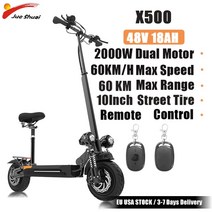 스쿠터 전동 강력한 전기 스쿠터 80 KM/H 최대 속도 5600W 듀얼 모터 전자 스쿠터 11 "오프로드 타이, 04 48V 2400W 18AH
