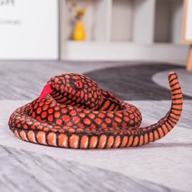 뱀인형 코브라 인형 애착 동물 진짜같은 소품, 1.1미터 홍화반사