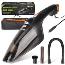 세차용품 PR1ME 휴대용 자동차 진공 청소기 DC 12V 강력한 흡입 고출력 핸드 진공청소기 LED 조명, one option, one option