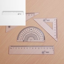 투명 각도기 삼각자 4종세트 대형컴퍼스 1미터자