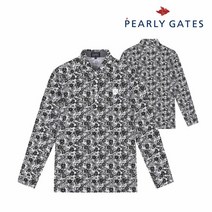 파리게이츠 골프 pearlygatesgolf남성 올오버 플라워 티셔츠 P511A1TO007_BK, 005, BK