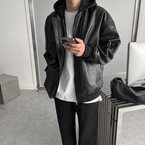[MA-1]크레이지 비건 레더 후드 항공 점퍼
