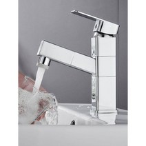 콜러수전 Kohler 검은 색 가정용 냉온수 개폐식 풀 아웃 카운터 높이 조절 샴푸 위 회전 가능 주방 욕실 수도꼭지, 밝은 은색 이중 콘센트 회전 하이 스