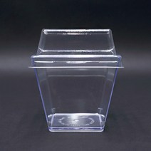 다포장 PS투명컵6번 사각 바디만 쿠키케이스 100개, 투명(바디만)