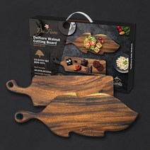 원목 도마 통나무 월넛 도마 2개세트 인도네시아산 원목 손잡이 나뭇 잎도마