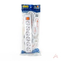 VEDANA_ 국내산 KS 고용량 6구 멀티 탭 콘센트 1.5m 선 16A 250V 난열 내연 성 수지 9345787p, 기본, 기본