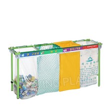 마대&비닐 분리수거대(철제/원터치접이식/100L/4분류) [마대 비닐 그물망 겸용]