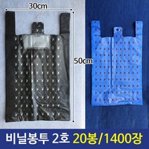 흑색 2호 일반비닐봉투 1400장 하늘 비닐봉지 20묶음 590111EA, 상품선택, 하늘색