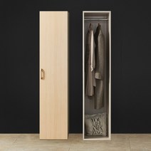 이온 400 원룸 슬림 미니 옷장 선반장 싱글장롱 장농 드레스룸 작은방 시스템 옷 정리 틈새 수납장, 메이플