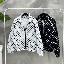 행복여[신상무배]퐁퐁 도트 땡땡이 바스락 바람막이 집업