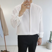로코비전 헨리넥 링클프리 히든 셔츠 남자 차이나 카라넥