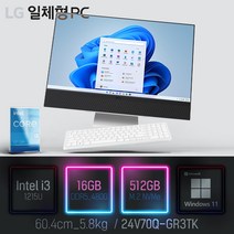 LG 일체형PC(12세대) 24V70Q-GR3TK [이벤트 한컴오피스 증정], 램16GB + SSD512GB