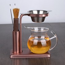 엔틱 레트로 차내리는 도구 거름망 티인퓨저 거치대 황동 차거름망 유리 티 스트레이너 공티백 스테인리스, C