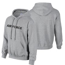 그레이 밀리터리 스포츠 기모 후드티 AIR FORCE
