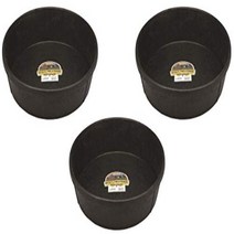 Little Giant 3 Pack of Corded Rubber Feed Pans 3 Gallon Capacity Each for Horses Sheep Goats Al, 1, and Other Livestock, Llamas,