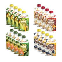 해피토트 슈퍼푸드 & 모닝 어린이 스무디 4종세트, 4개입, 배 + 망고 + 시금치(Pear + Mango + Spinach) 배 + 완두콩 + 그린빈 (Pear + Pea + Green Bean) 바나나 + 블루베리 + 요거트 + 오트(Banana + Blueberry + Yogurt + Oat) 사과 + 계피 + 요거트 + 오트(Apple + Cinnamon + Yogurt + Oat)