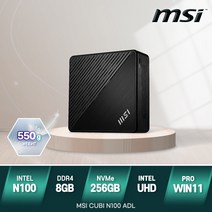 MSI Cubi N100 ADL 고성능 초소형 미니 PC 컴퓨터 윈도우11, RAM 8GB/SSD 256G/Win11 Pro