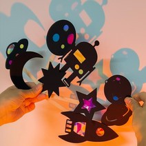 그림자 놀이 도안 동화 탈것 공룡 극장 도형 7종 테마 셀로판지 만들기 DIY 키트, 6.공룡시대9종
