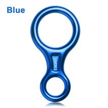 클라이밍 장비 암벽 등반 로프 볼더링 스포츠 14.67.5cm 8 워드 등반 링 로프 하강기어 빌레이 장치 내리막 여덟 링 35KN 그림 암벽 등반 하강기, 파란색