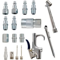 액세서리 키트 17피스 컴프레서 팽창 키트 블로우 건 에어 척 및 팽창 니들 포함(Campbell Hausfeld MP284701AV), 17피스 액세서리 키트