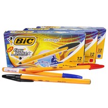 빅볼 오렌지화인 볼펜 0.7mm 12입 빨강, 5개