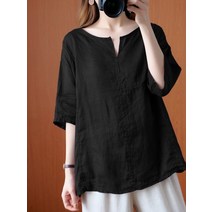 면마 블라우스 여성 여름 린넨 셔츠 9