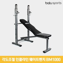 바투스포츠 가정용 접이식 역기벤치 BM100, 블랙