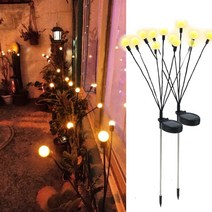 태양광 LED 반딧불 조명 잔디 정원 야외 IP65 방수 불꽃 놀이 조경 장식 2 개, 01 2PCS 16LED