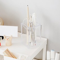 연필꽂이 투명 펜 홀더 플라스틱 펜꽂이 문구 함 정리함 데스크테리어 다용도 사무실, 상세페이지 참조, 상세페이지 참조
