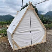 글램핑 텐트 몽골 천막 바베큐장 그늘막 행사장 돔, 승강장이 없는 삼각형 문 폭 3x3m