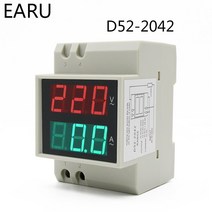 디지털전압계 DIN 레일 Led 디스플레이 전압계 전류계 내장 변압기 AC80-300V 200-450V 0-100A 패널 측정기, AC 200-450V