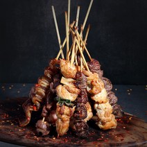 캠핑 음식 꼬치구이 세트 닭꼬치 염통 모듬꼬치 닭똥집 닭발 닭껍질 막창 캠핑요리 고기 골라담기, 10.베이컨마늘말이꼬치 5개