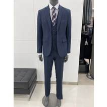 에스티코 울 혼방 블루체크 정장 (상의 하의)