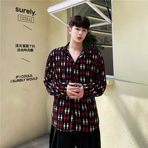 남자 패턴 에이치 셔츠 프린팅 봄 가을 포인트 난방