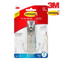 3M 코맨드 메탈 더블훅 용품 화장실소품걸이 행거 용후크, 상세페이지 참조