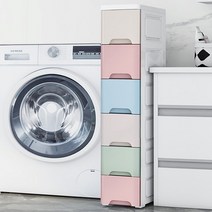 유민플러스 틈새수납장 슬림 서랍장, 6단, 파스텔, 6단