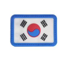 태극기패치 PVC 일반 태극기 . 뱃지 벨크로 실리콘