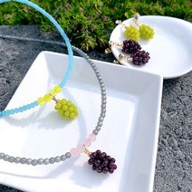 폭스타일 패션 팬던트 통통 (핸드메이드) 통통 그레이프 귀걸이+목걸이 세트 (다올샵)_789EA