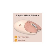 2.4G 무선 광학 마우스 귀여운 고양이 만화 음소거 컴퓨터 인체 공학적 미니 3D 오피스 아이 소녀 선물 PC 노트북, dual mode-Milk tea