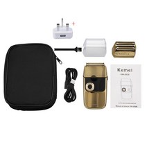 Kemei 2 Hours Fast Charging IPX4 Water프로of Men&39;s Electric Shaver Reci프로cating Full Body Washa, 07 no box-UK