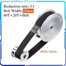 타이밍 벨트 풀리 타임 GT2 타이밍 벨트 풀리 60 개 톱니 20 개 5mm/8mm 감소 3:1/1:3 벨트 폭 6mm 10mm 3D, 20T8 - 60T10_400mm 너비-10mm