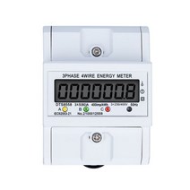 전력계산기 전자 와트 전력 에너지 계량기 전력계 kWh LCD 디스플레이 백라이트 3 상 4 와이어 딘 레일 380V 80A 100A, 80A no backlight