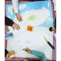 제주도 여행지도 + 핀스티커 - 제주 우리나라 여행 Mar1350Ea