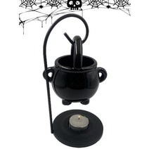 인테리어편집샵 스톤오브제 공예 걸이식 가마솥 왁스 버너 할로윈 장식품 블랙 에센셜 오일 향 아로마 디퓨저 홈 데코 정신, 단일옵션