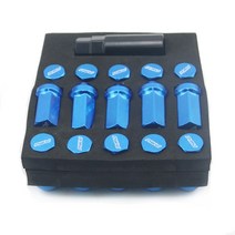 튜익스휠너트 자동차휠너트 20 개대 45mm 프로젝트 뮤 레이싱 복합 사양 스틸 레이싱, 파란색, m12x1.5